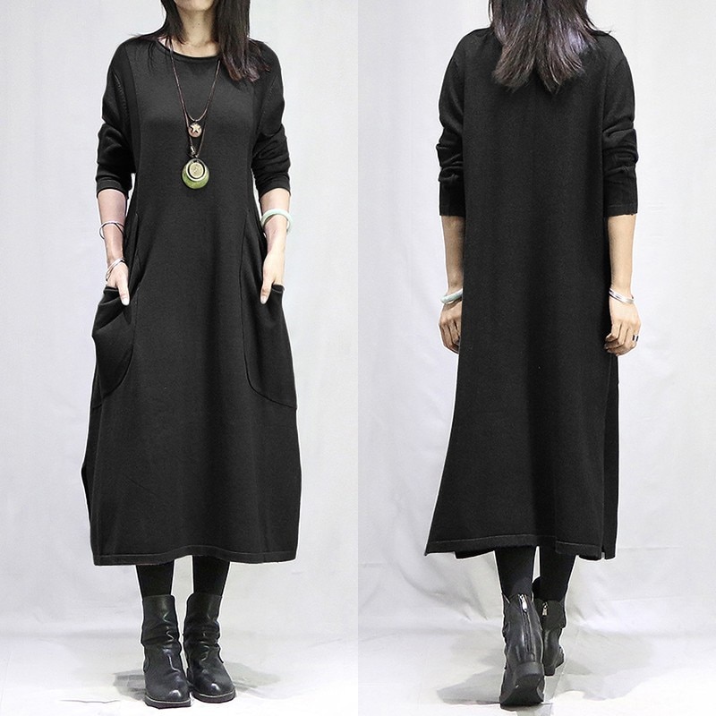 Women-s-Autumn-Sundress-ZANZEA-2021-Vintage-Hoodies-Dress-Casual-Long-Sleeve-Midi-Vestidos-Female-Solid-2